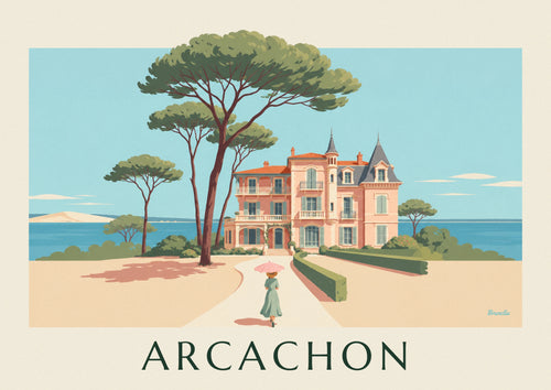 Poster of a Ville d’Hiver villa in Arcachon among the pines: the full poster