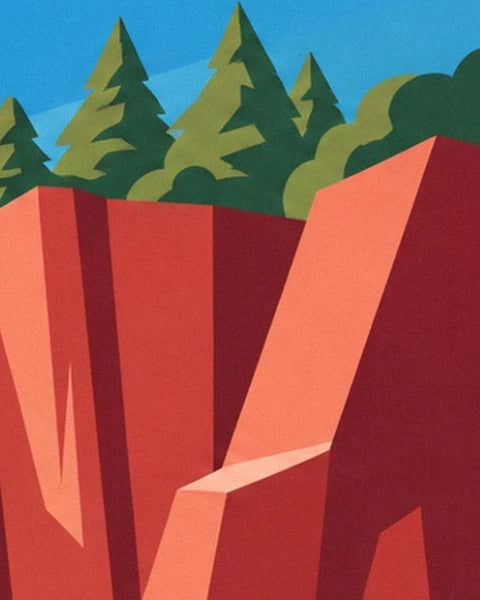 Les falaises rouges de l’Estérel surmontées de pins aux nuances de vert