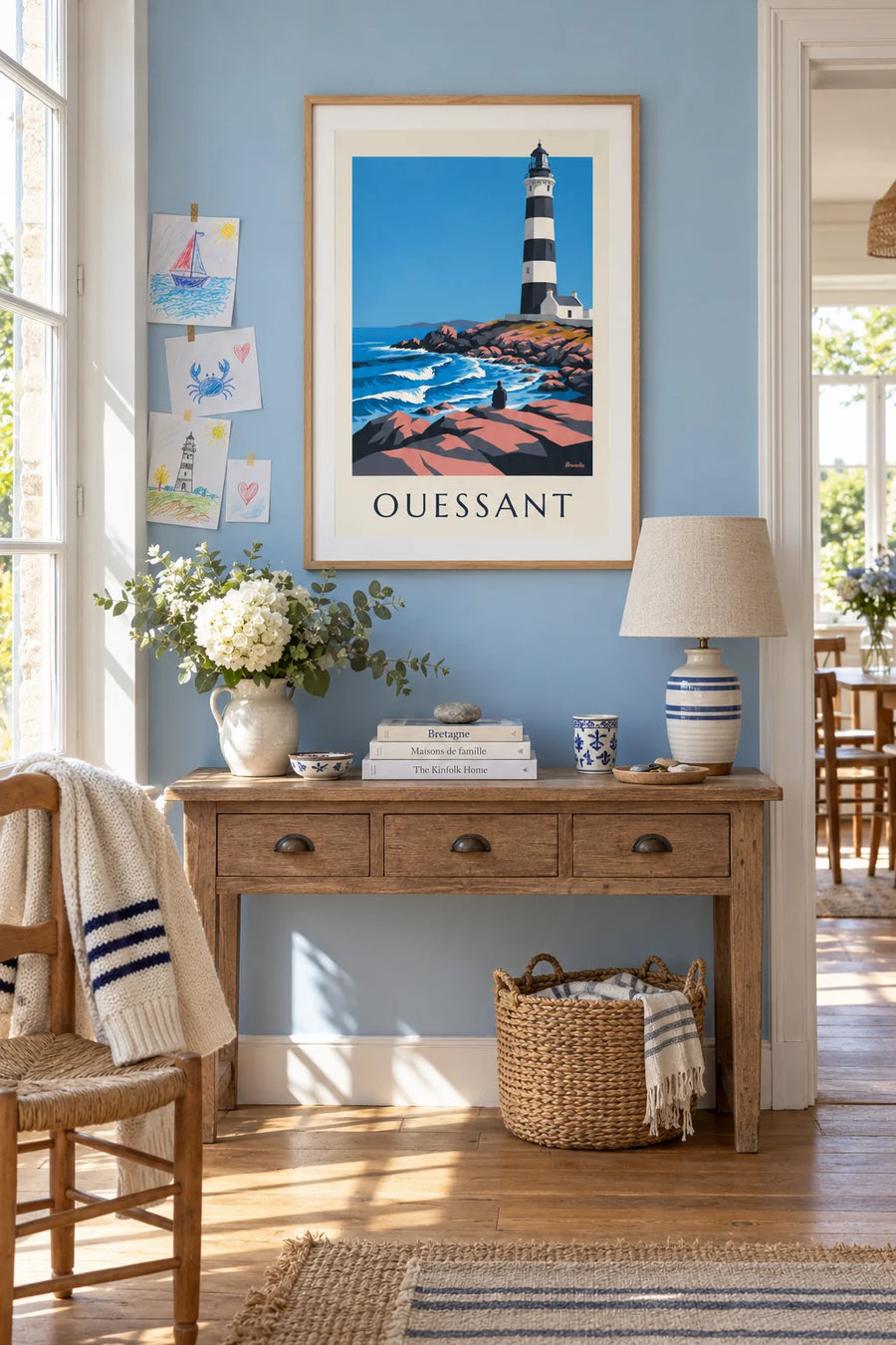 Poster of the Créac’h lighthouse on Ouessant Island: framed on the wall