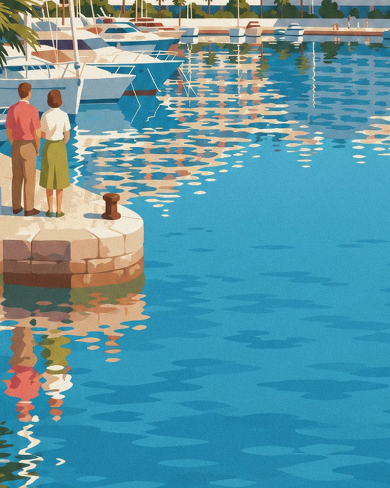 Affiche marina Baie des Anges à Villeneuve-Loubet : détail en gros plan