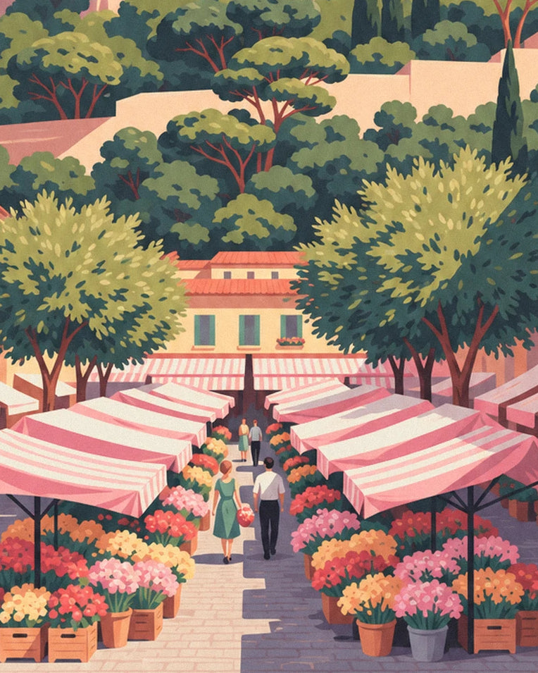 Cours Saleya flower market in Nice poster: close-up detail