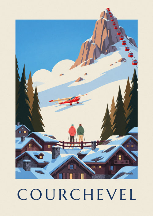 Poster of a gondola lift above the Croisette in Courchevel 1850: the full poster