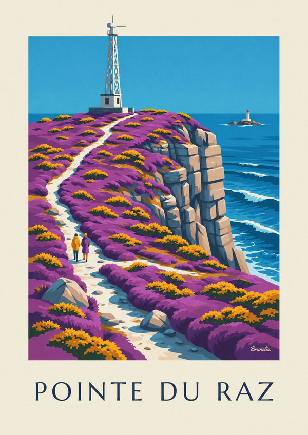 Pointe du Raz coastal path in Brittany poster