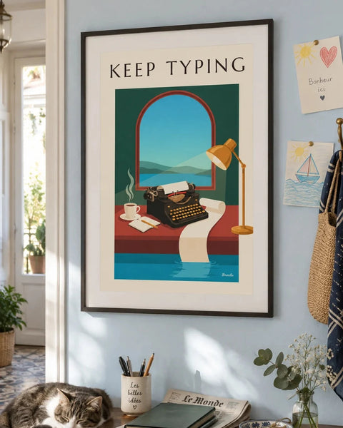 Office posters: collection poster framed in an interior