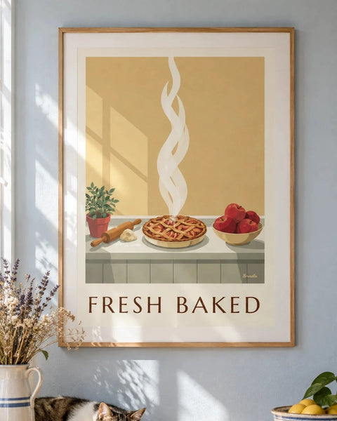 Kitchen posters: collection poster framed in an interior