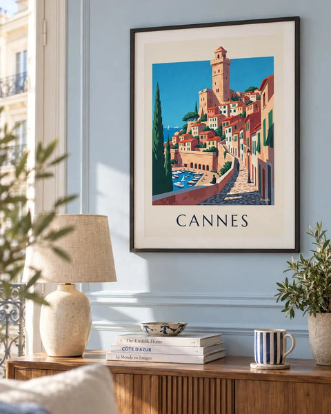 Cannes posters: collection poster framed in an interior
