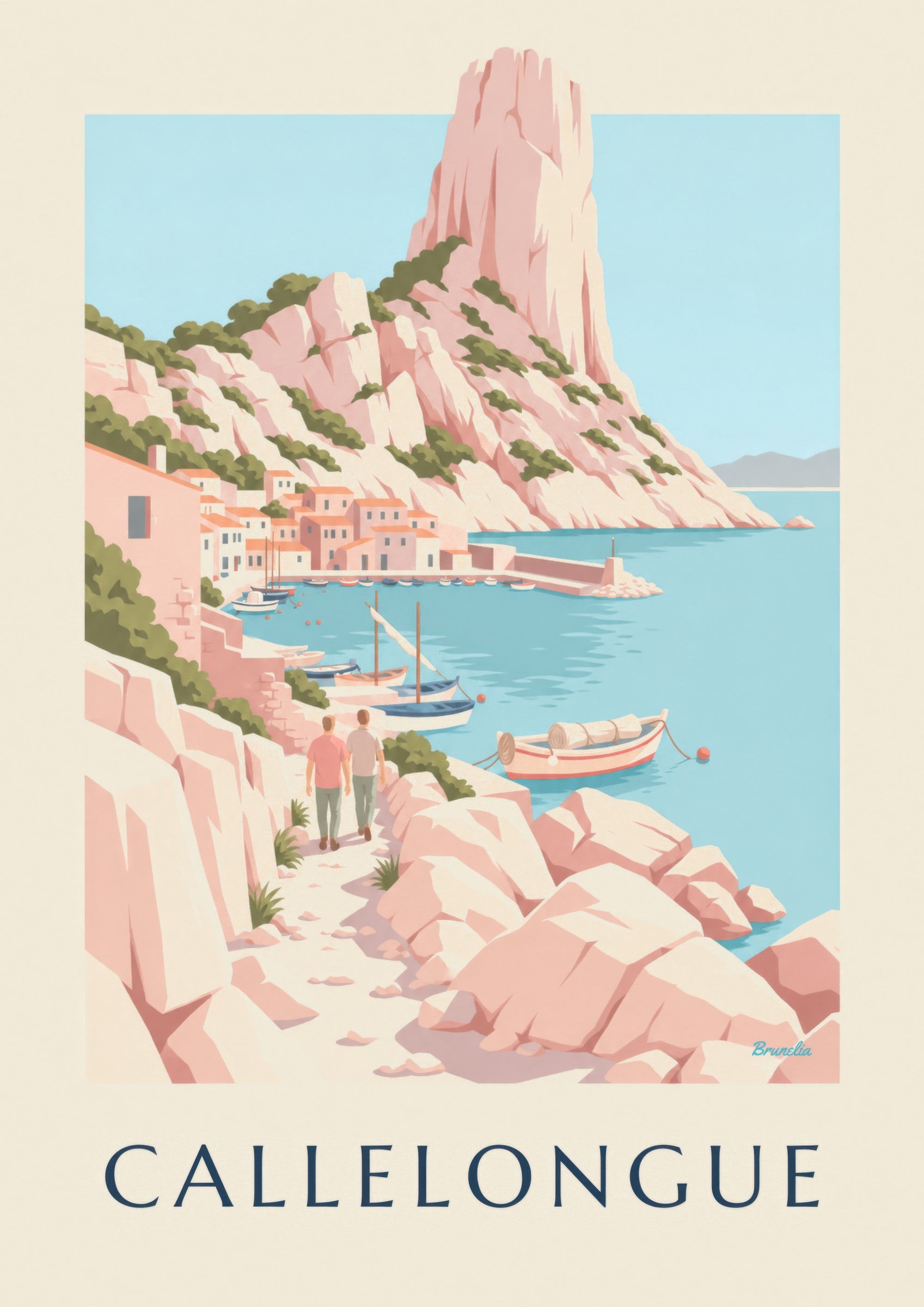 Affiche Callelongue, petit port des calanques: lähikuva yksityiskohdasta