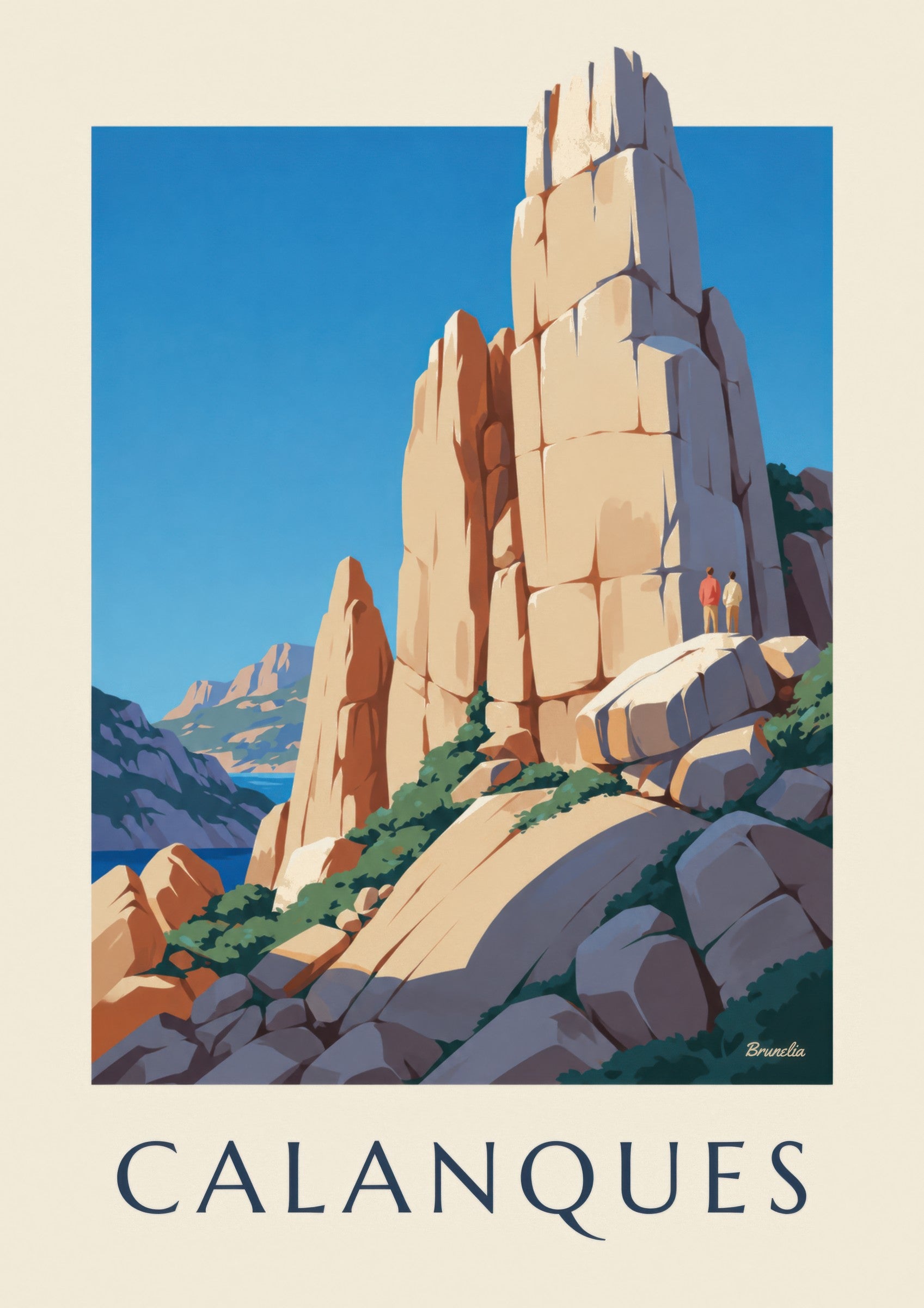 Affiche Grande Candelle, calanques de Sugiton: lähikuva yksityiskohdasta