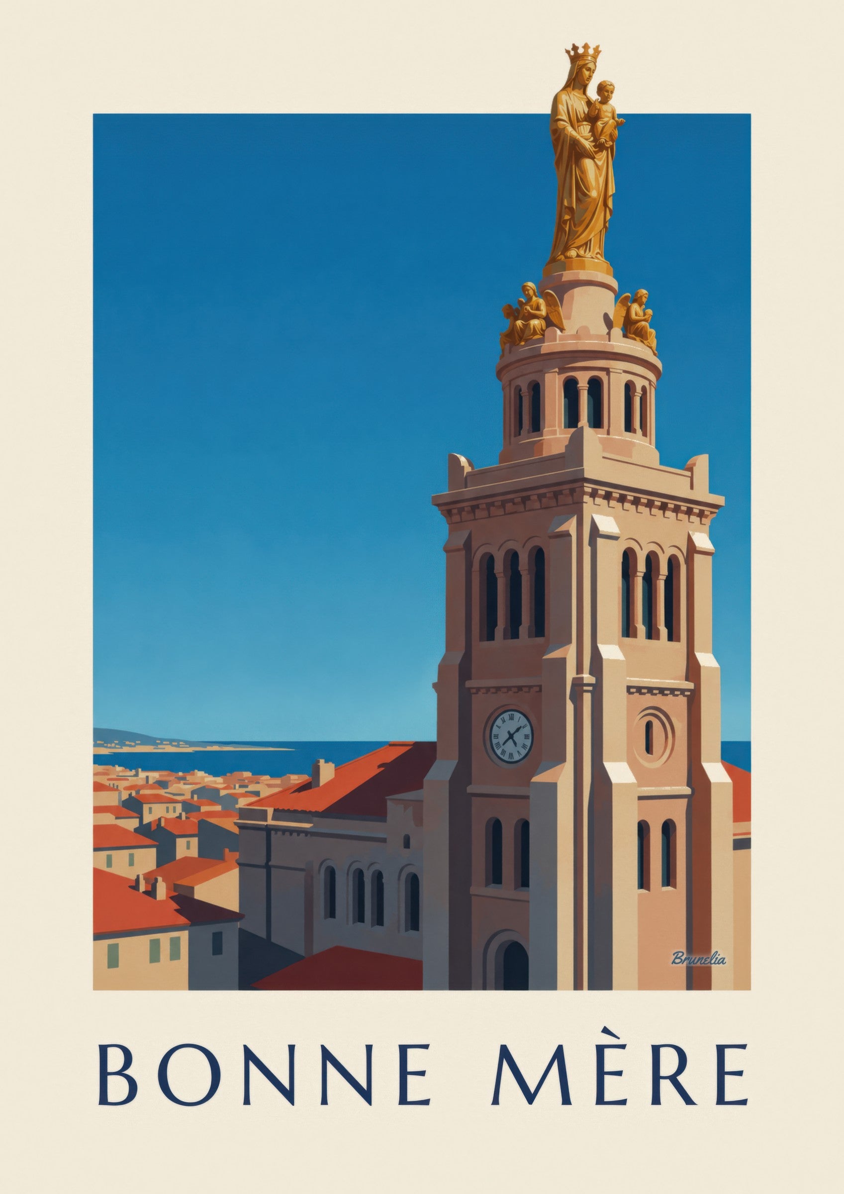 Affiche Bonne Mère dorée à Marseille: lähikuva yksityiskohdasta