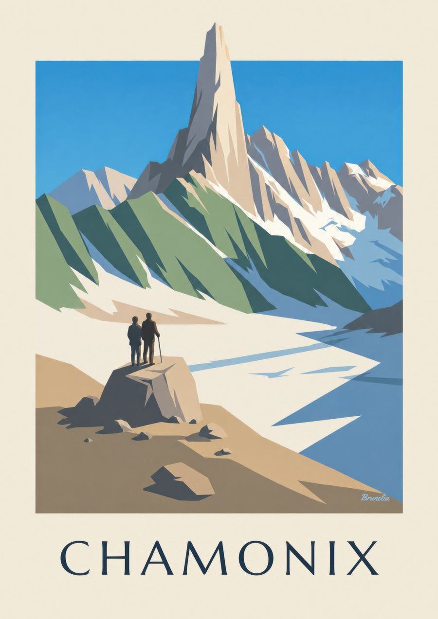 Chamonix’n ja Aiguille du Dru -vuoren juliste
