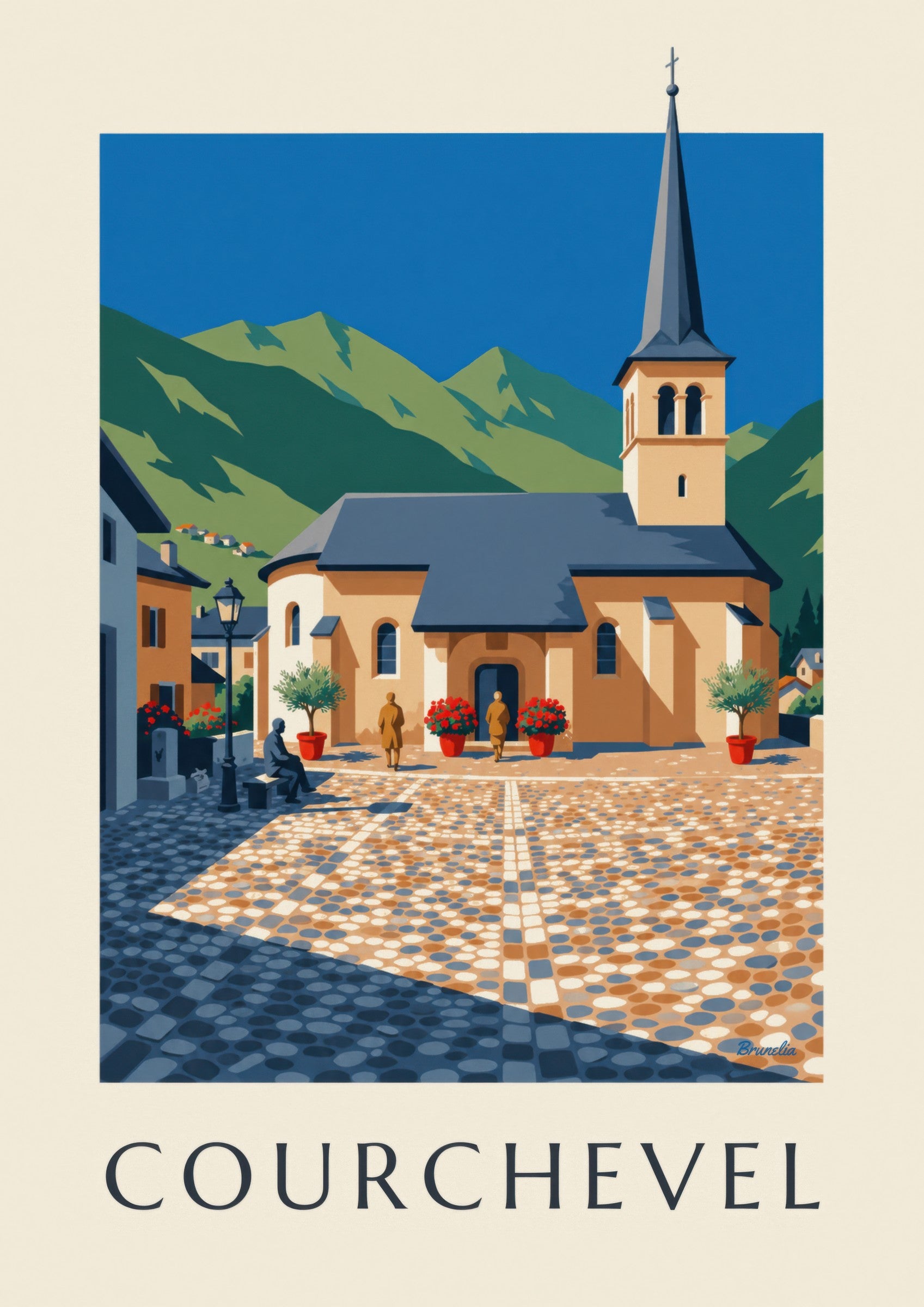Affiche Courchevel, église de Saint-Bon: lähikuva yksityiskohdasta