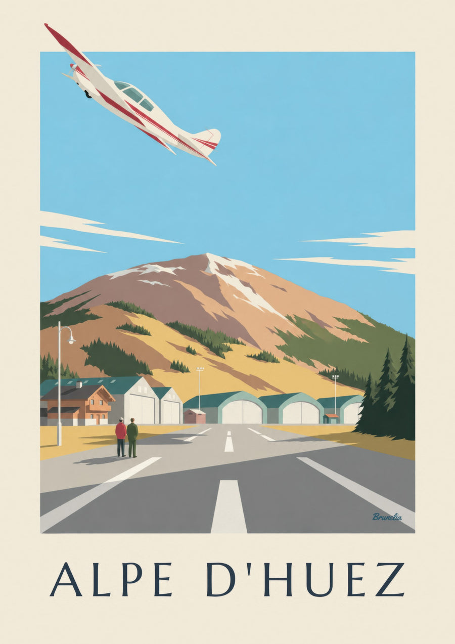 Alpe d’Huezin alppilentokenttä -juliste