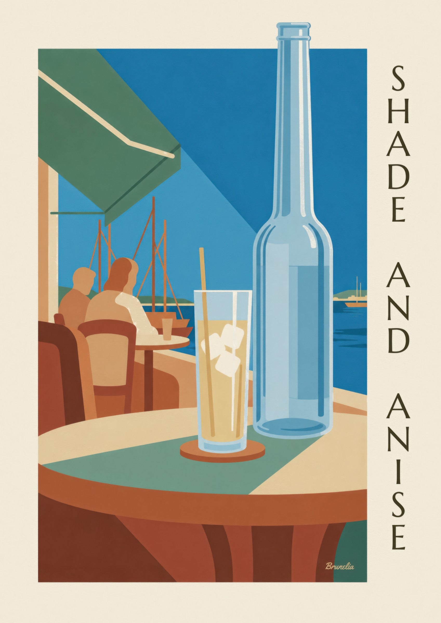 Affiche pastis et carafe d’eau au port: lähikuva yksityiskohdasta