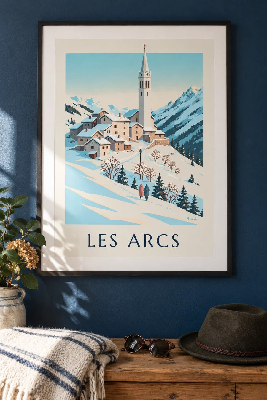 Affiche Les Arcs, Villaroger sous la neige : encadrée au mur