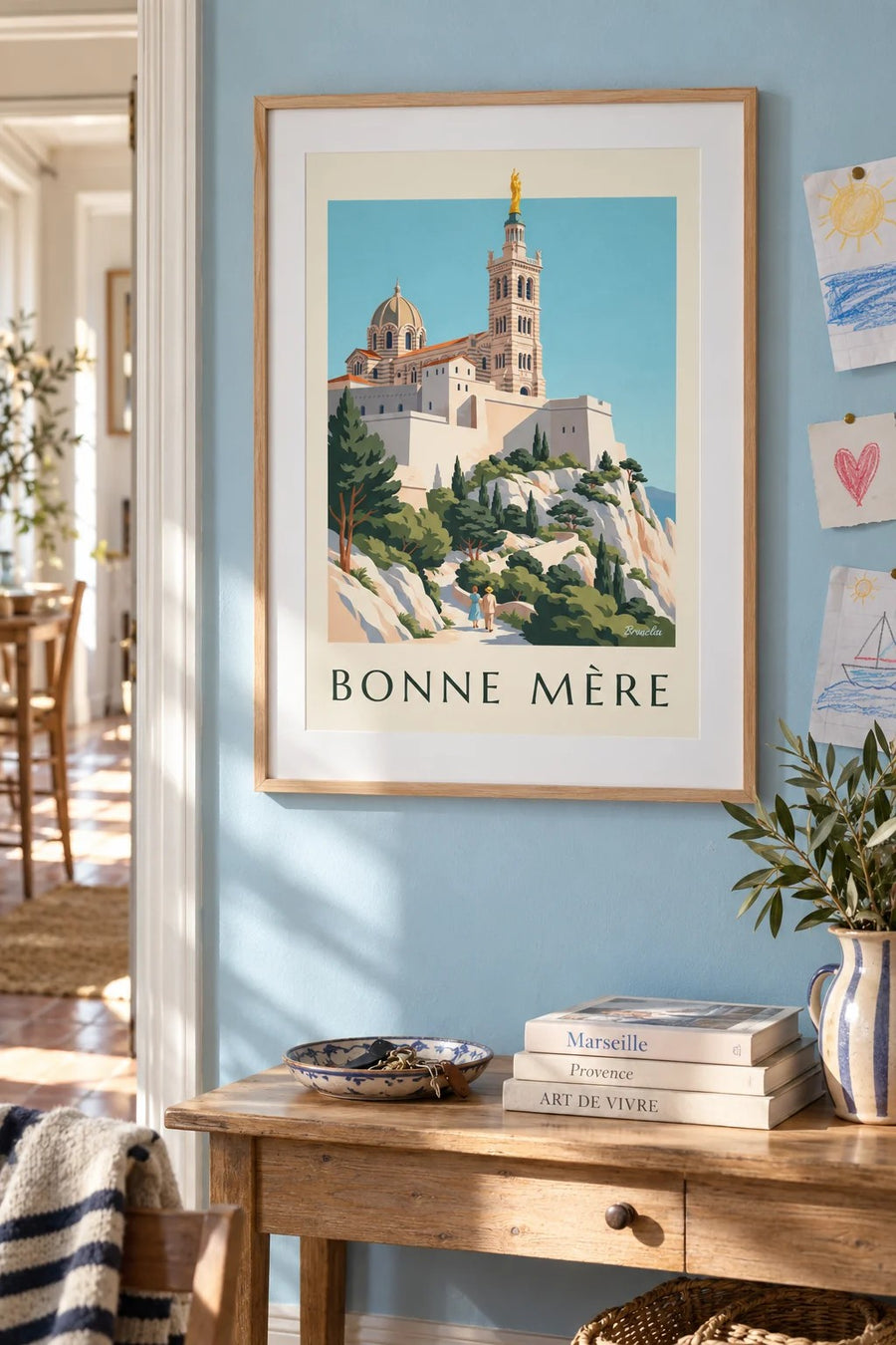 Affiche basilique Notre-Dame-de-la-Garde : encadrée au mur
