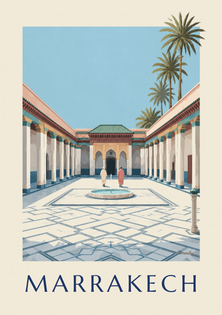 Juliste Marrakechin Bahia-palatsista