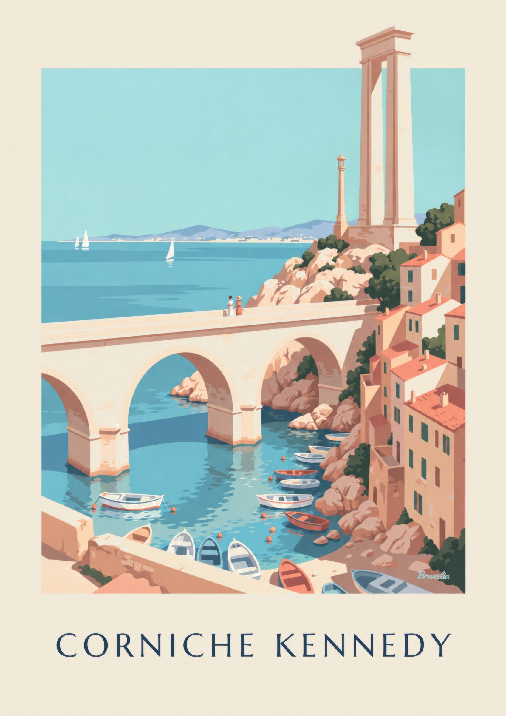 Affiche Corniche Kennedy à Marseille: lähikuva yksityiskohdasta