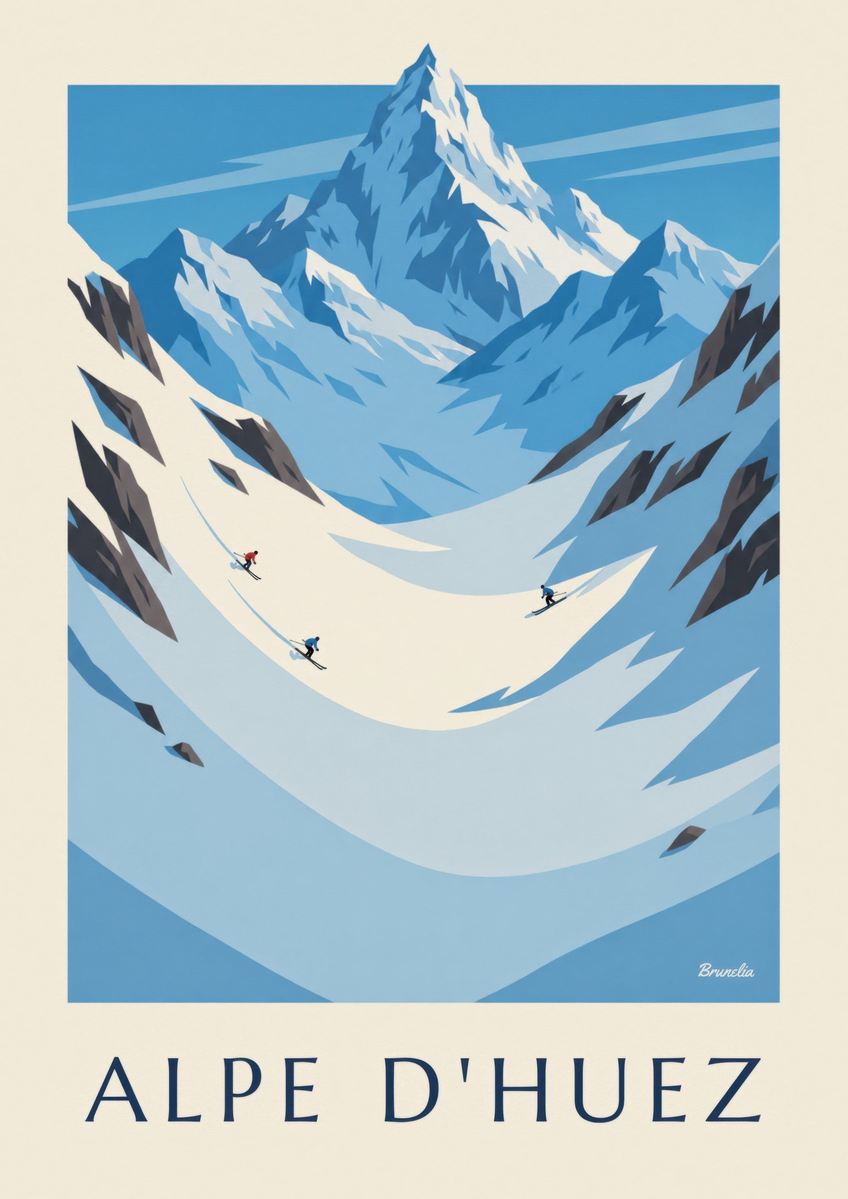 Affiche Alpe d'Huez, glacier de Sarenne et Écrins: lähikuva yksityiskohdasta