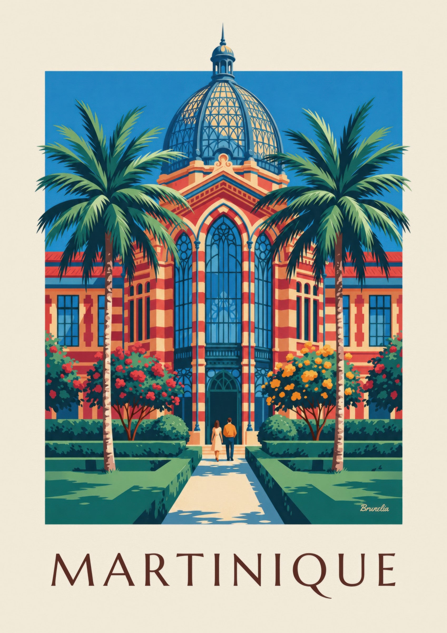 Affiche Martinique, bibliothèque Schœlcher à Fort-de-France: lähikuva yksityiskohdasta