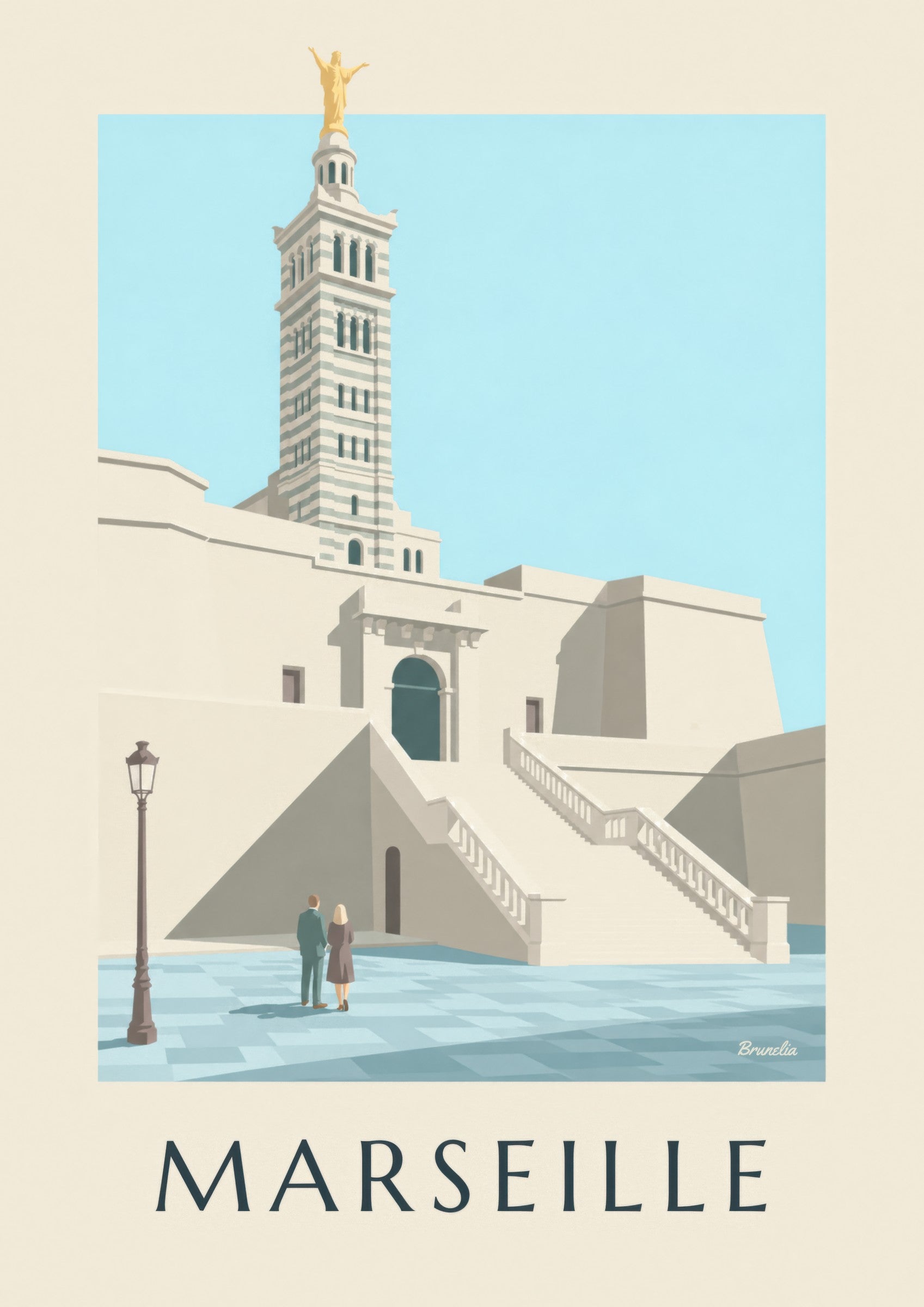 Affiche grand escalier de Notre-Dame-de-la-Garde: lähikuva yksityiskohdasta