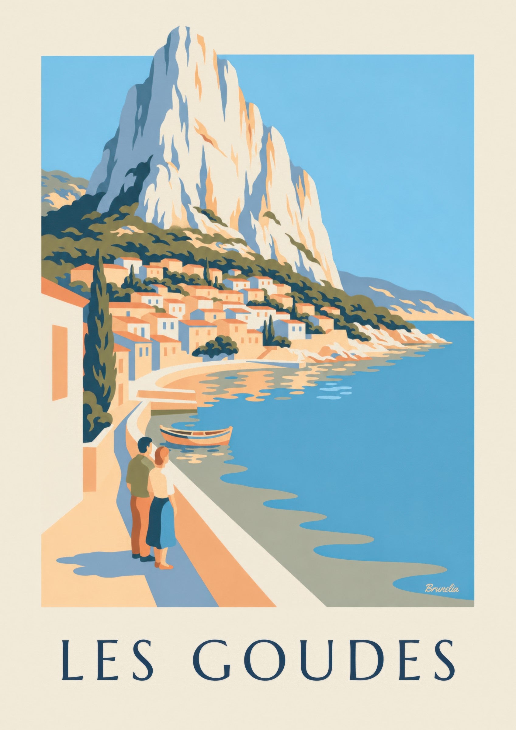 Affiche Les Goudes vue de la mer: lähikuva yksityiskohdasta