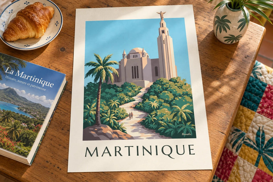 Martinique-juliste, Balatan Sacré-Cœur-kirkko : pöydällä