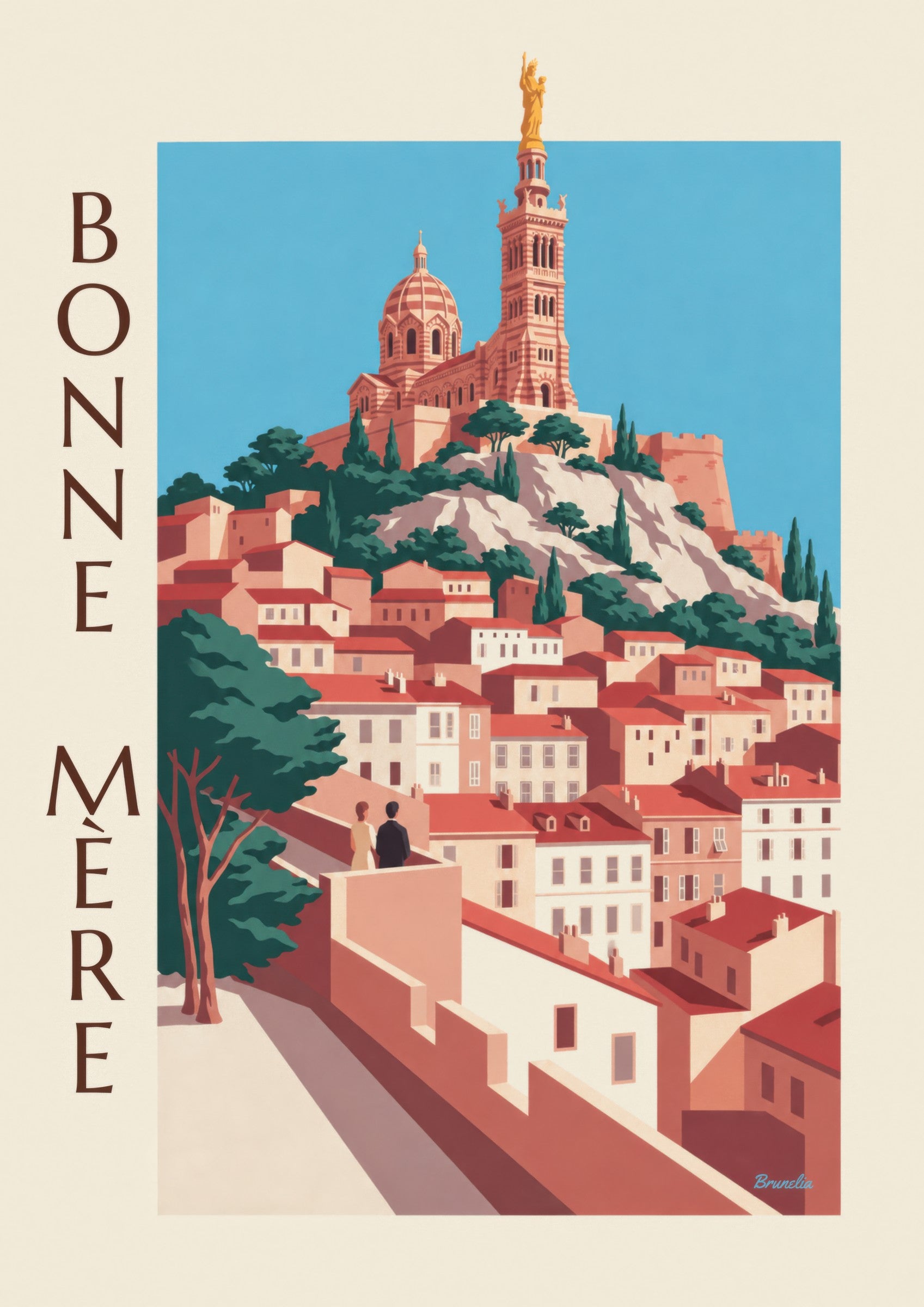 Affiche Notre-Dame-de-la-Garde à Marseille: lähikuva yksityiskohdasta