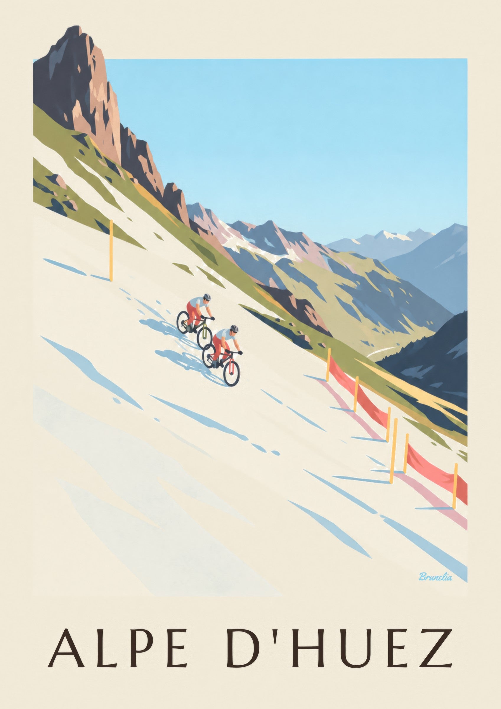 Affiche Alpe d'Huez, VTT sur la neige: lähikuva yksityiskohdasta