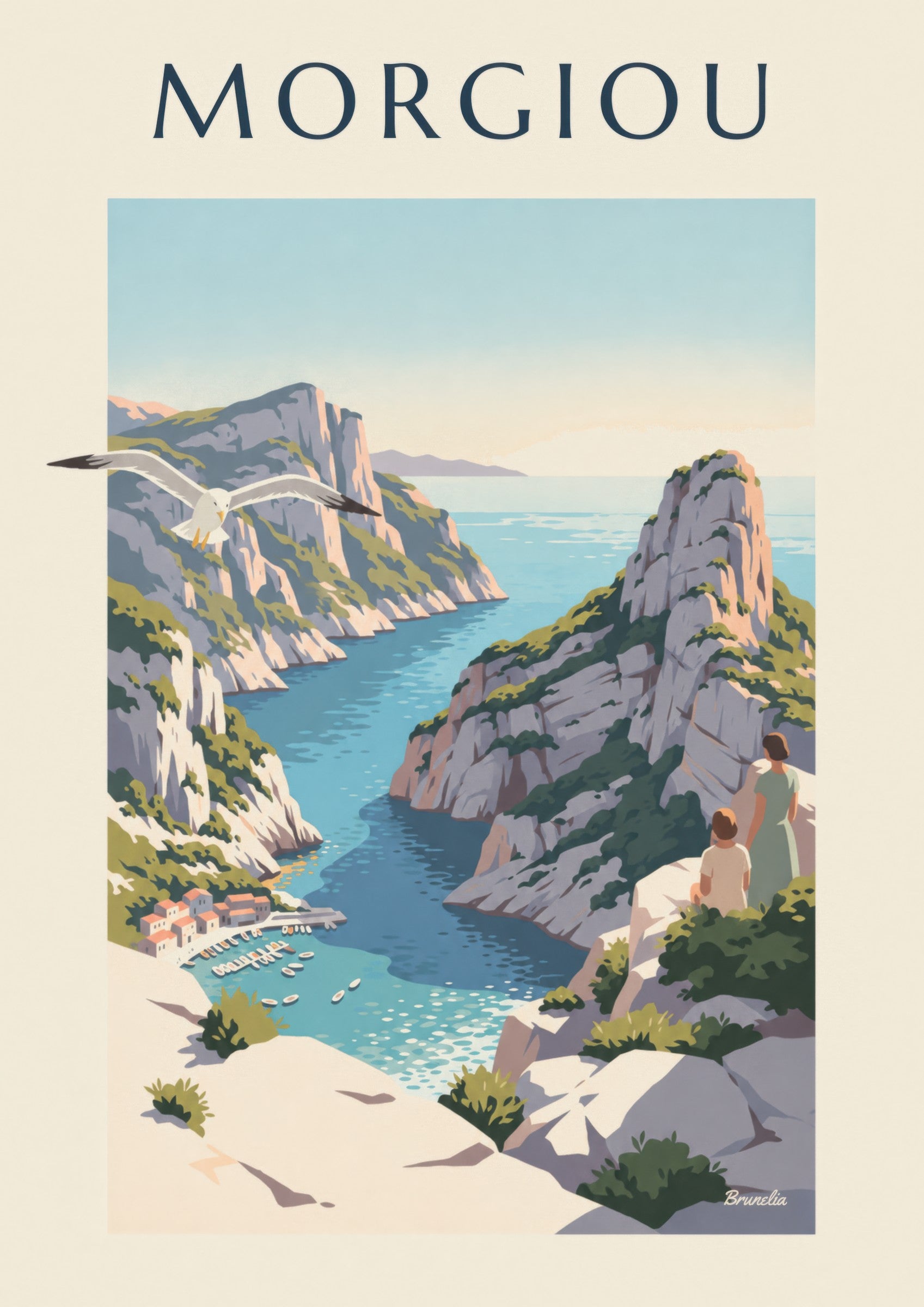Affiche calanque de Morgiou à Marseille: lähikuva yksityiskohdasta