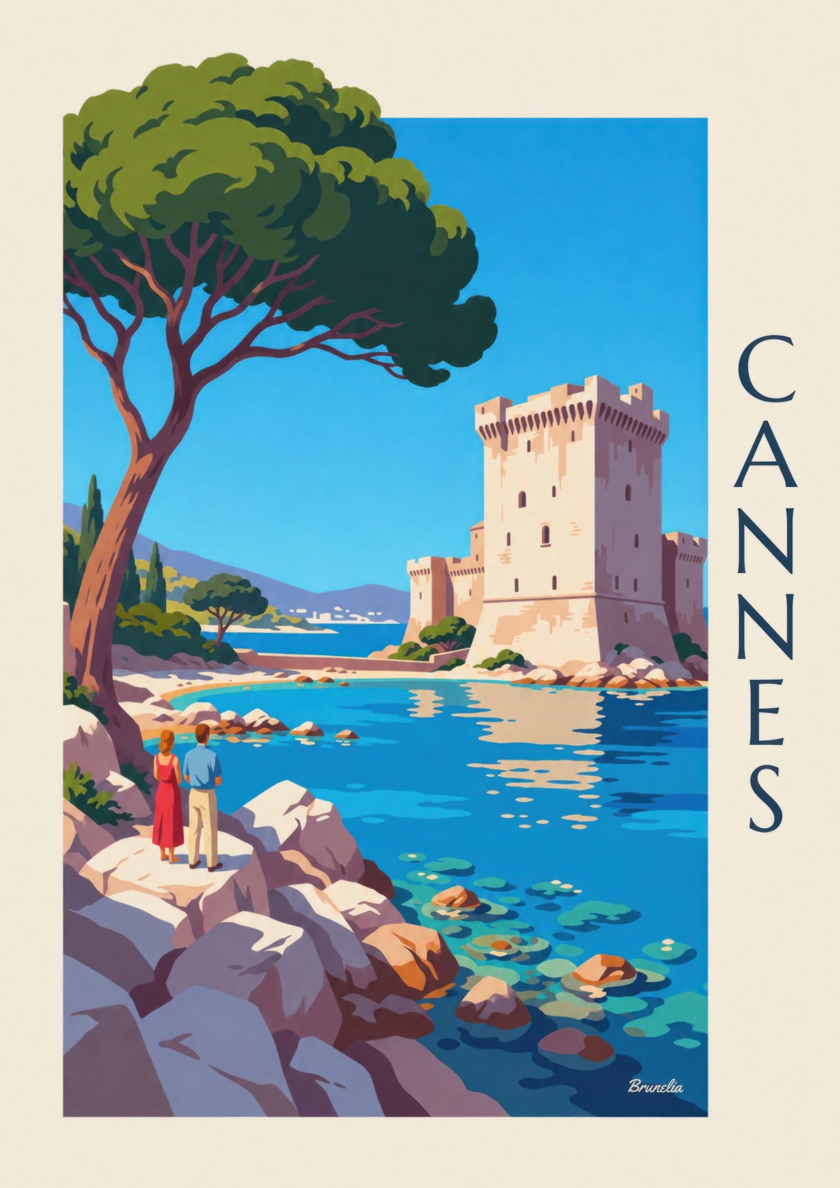 Affiche monastère fortifié de Saint-Honorat: lähikuva yksityiskohdasta