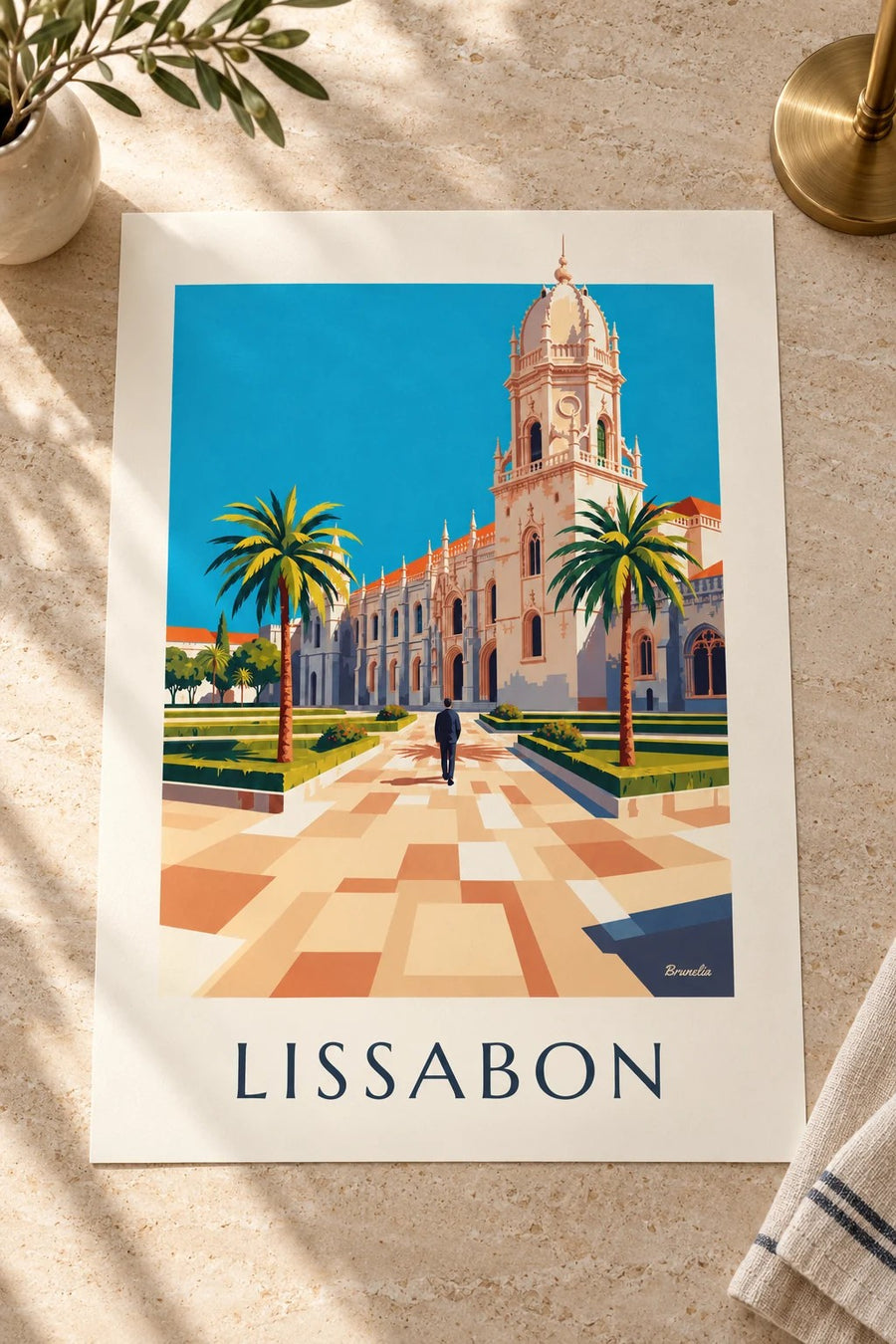 Jerónimosin luostari Belémissä, Lissabon -juliste: pöydälle asetettuna