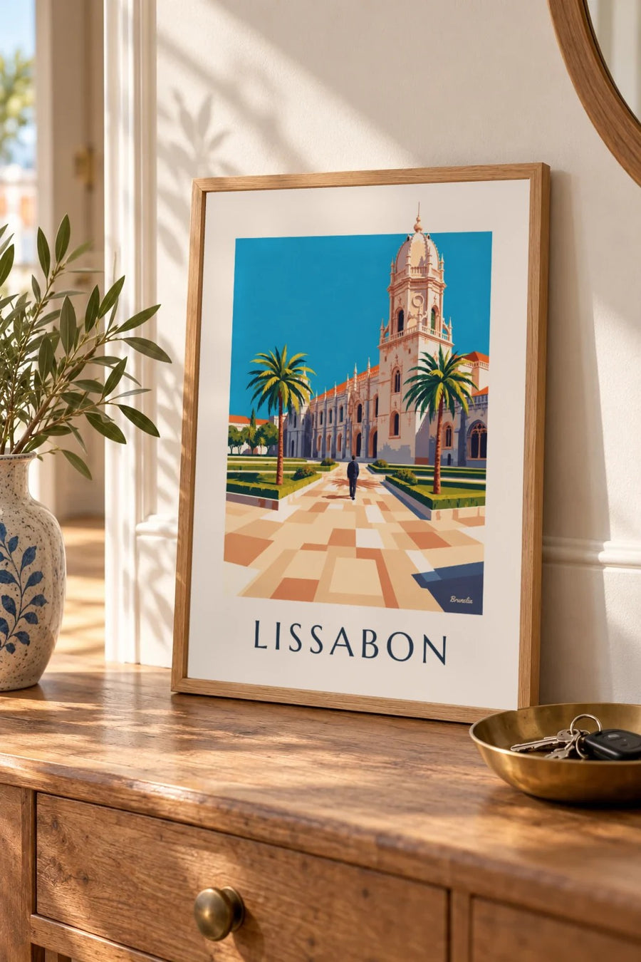 Jerónimosin luostari Belémissä, Lissabon -juliste: pieni A4-koko kehystettynä