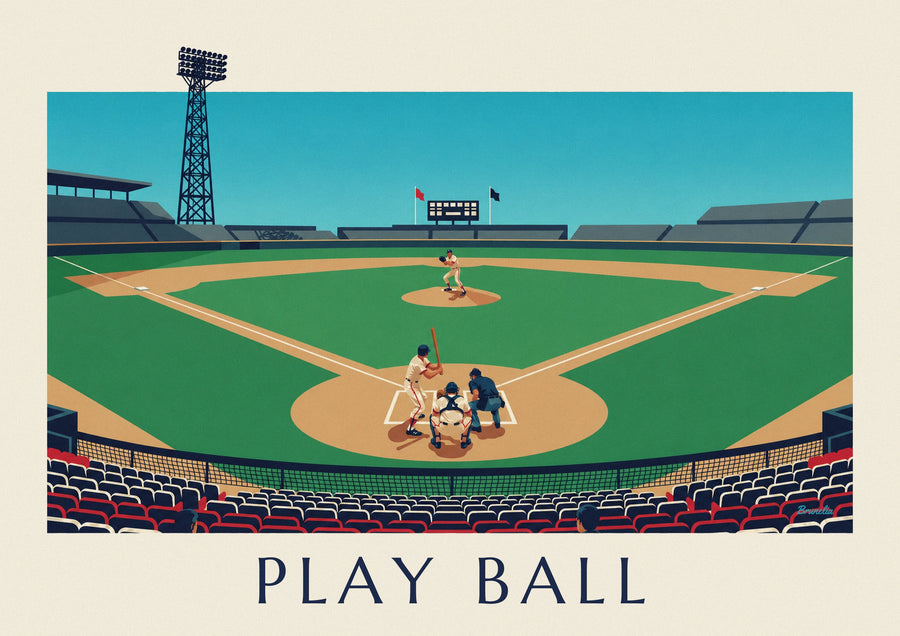Juliste baseball-ottelu katsomosta iltapäivällä