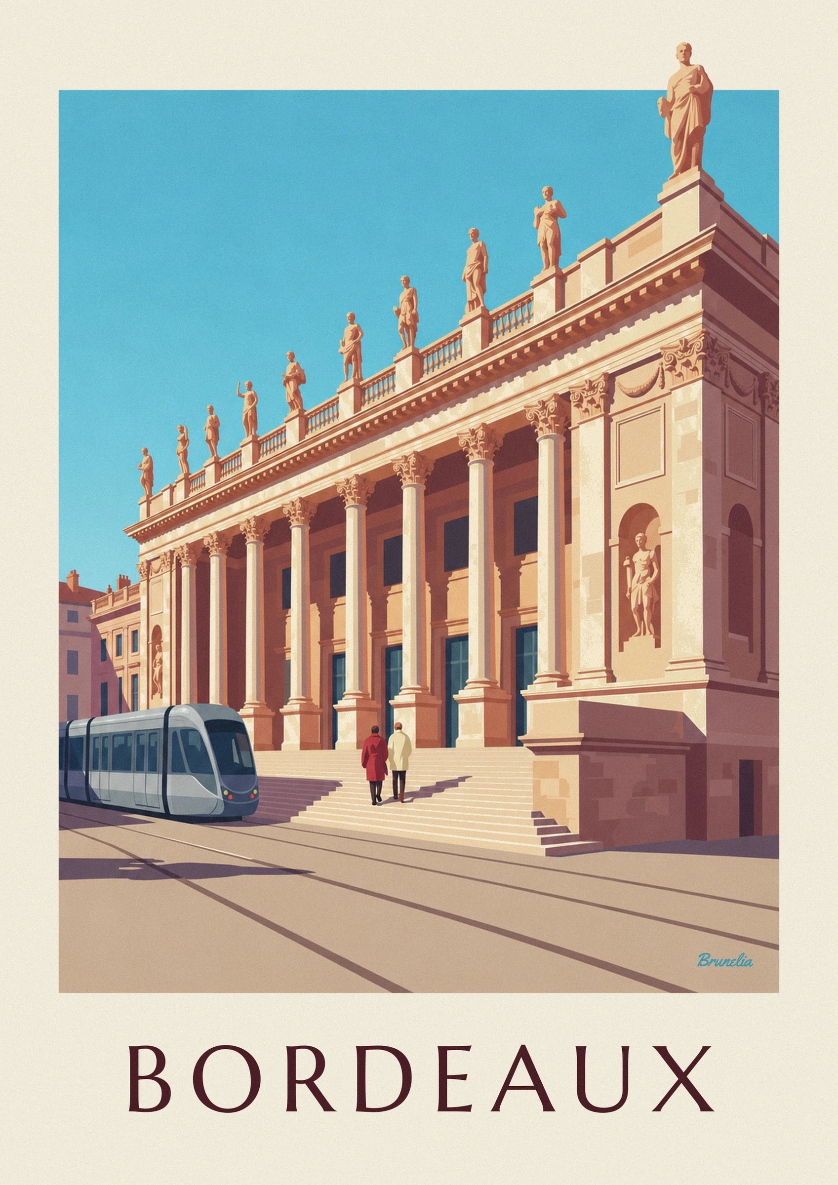 Grand Théâtre and Place de la Comédie in Bordeaux poster: close-up detail