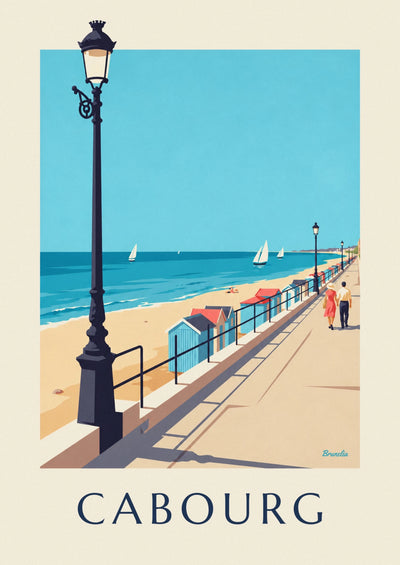 Poster of the Marcel-Proust promenade by the sea in Cabourg: the full poster