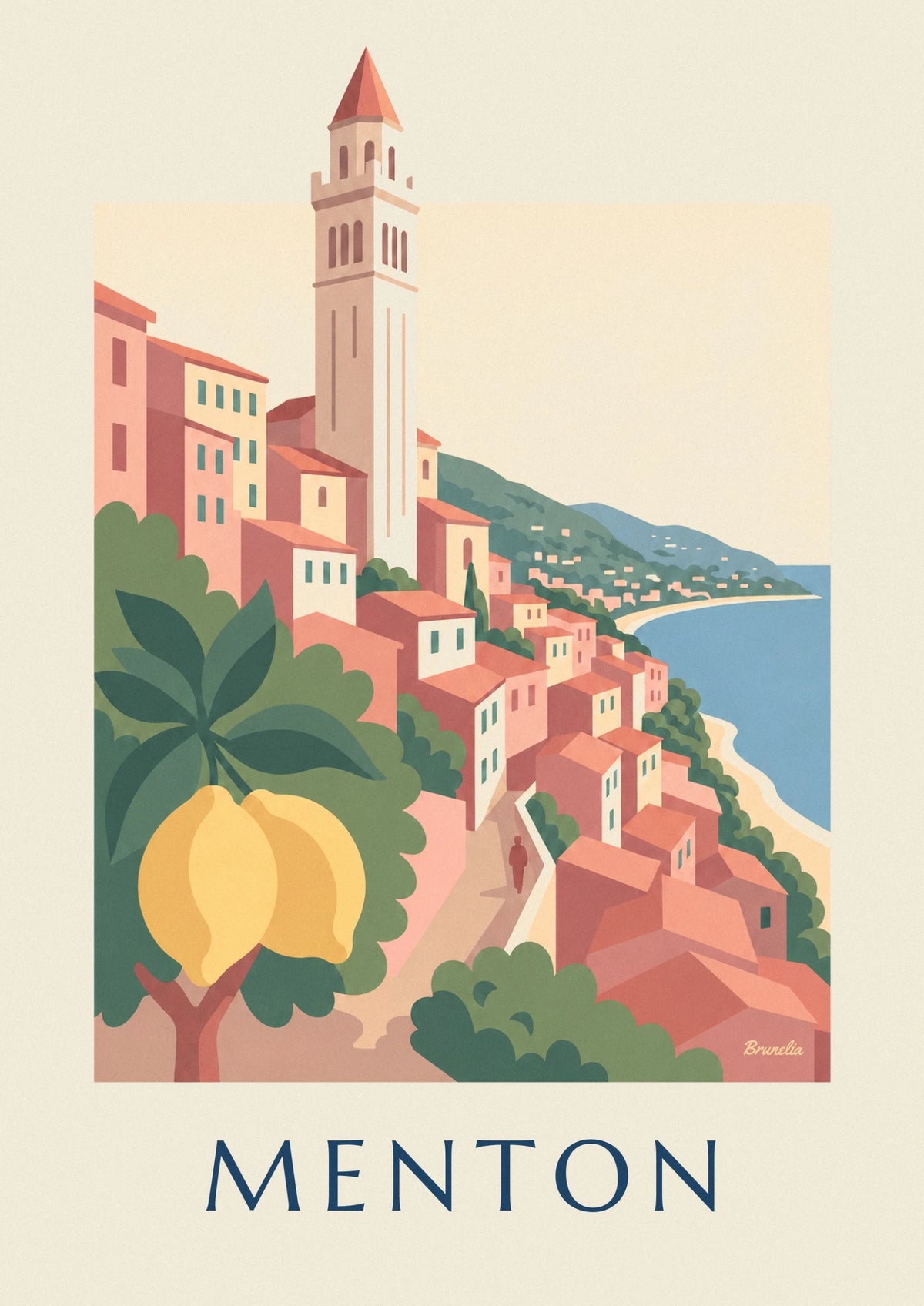 Menton lemon and old town on the French Riviera poster