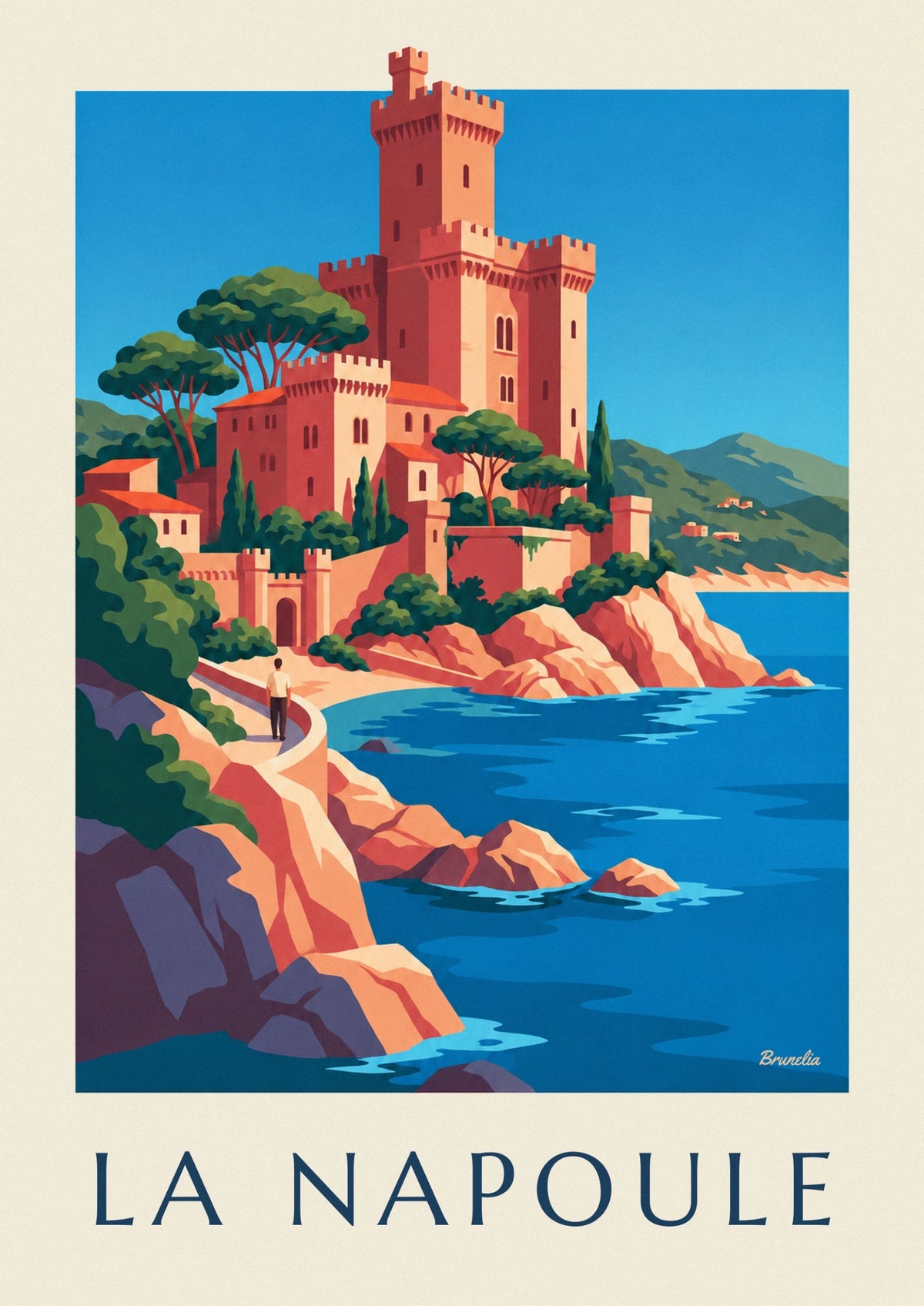 Château de la Napoule by the sea poster