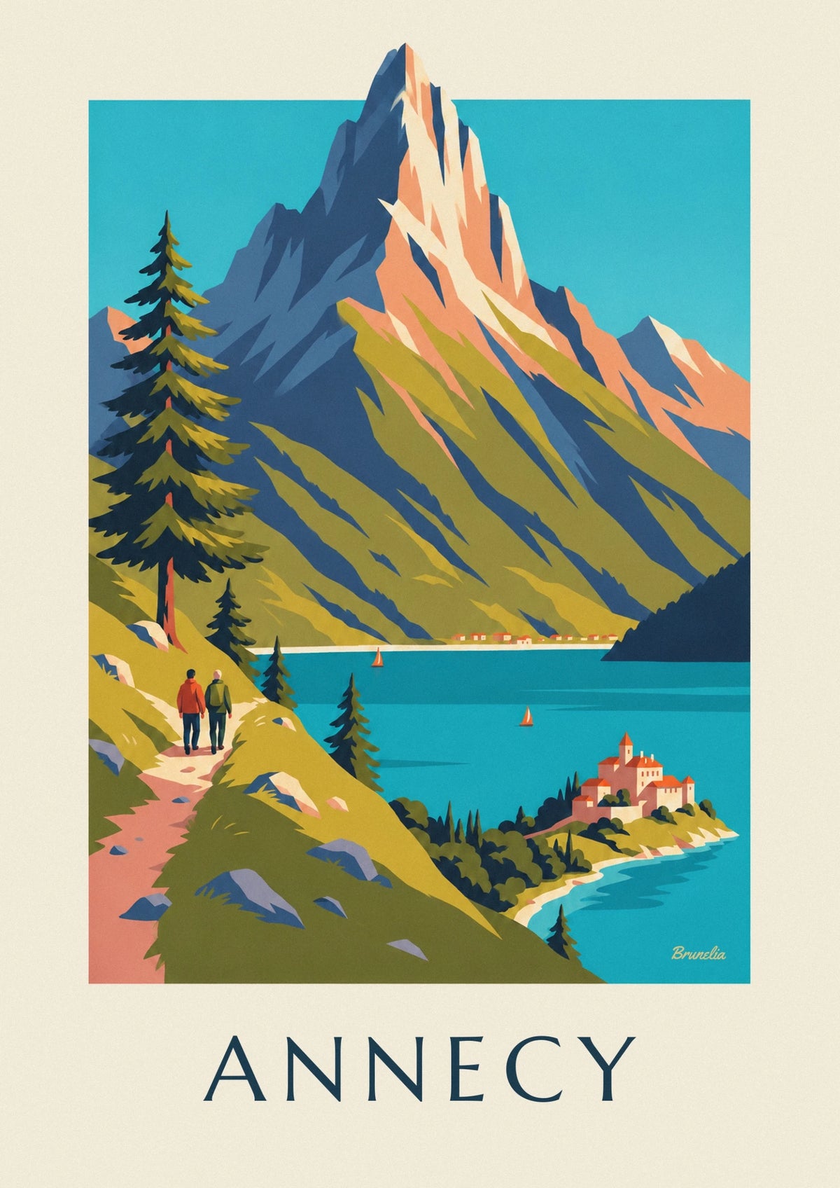 Hiking above Lake Annecy poster