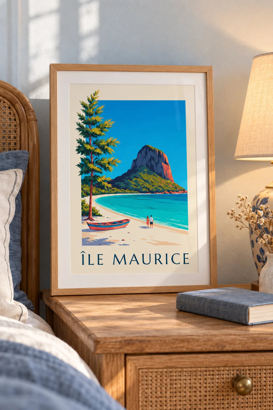Juliste Le Morne Brabant ja Mauritiuksen laguuni: pieni A4-koko kehystettynä
