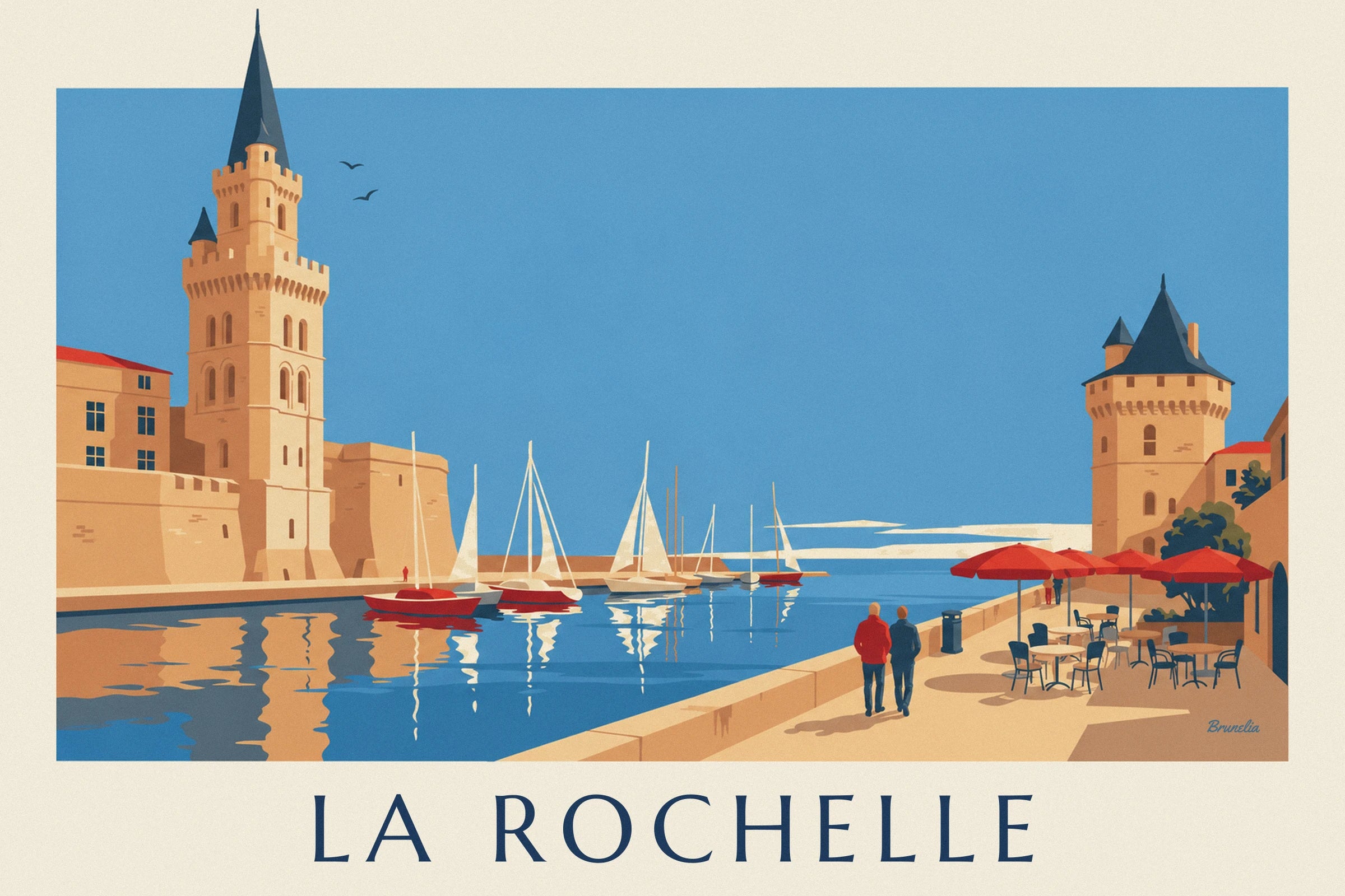 La tour de la Lanterne en pierre dorée, ses créneaux et sa haute flèche sombre
