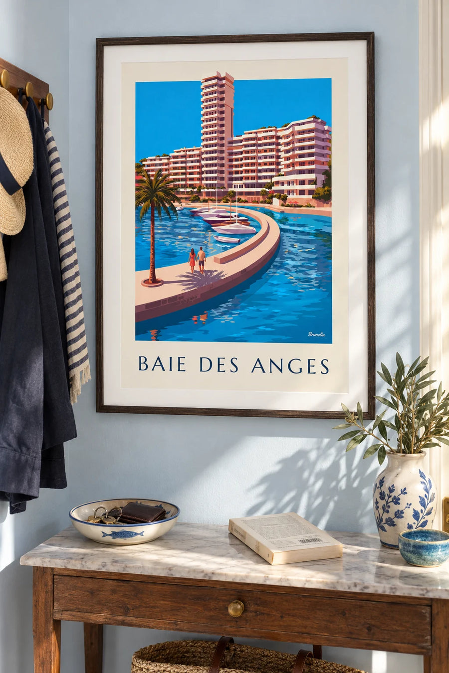 Poster of the marina on the Baie des Anges in Villeneuve-Loubet: framed on the wall