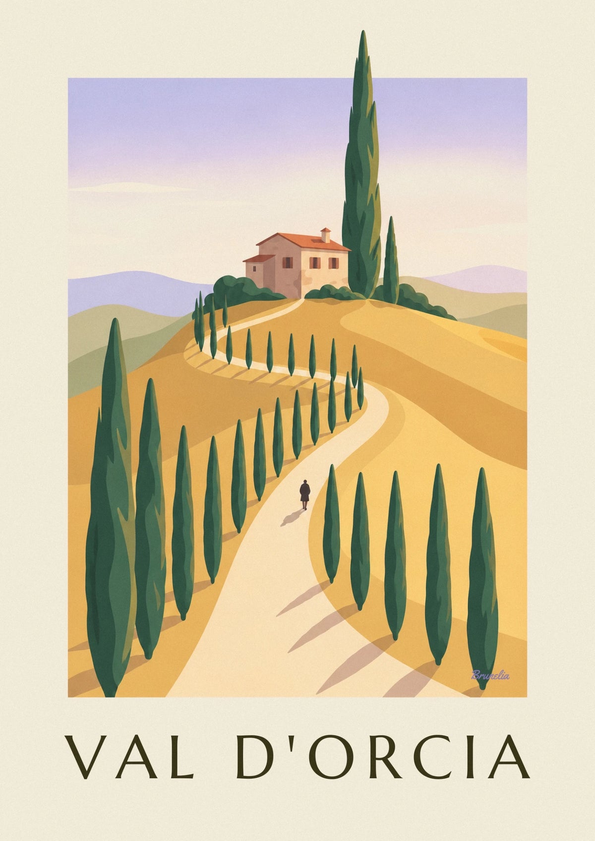 Golden hills of Val d’Orcia, Tuscany poster