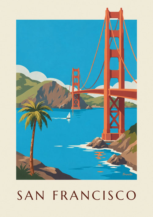 Affiche Golden Gate Bridge de San Francisco : l'affiche entière