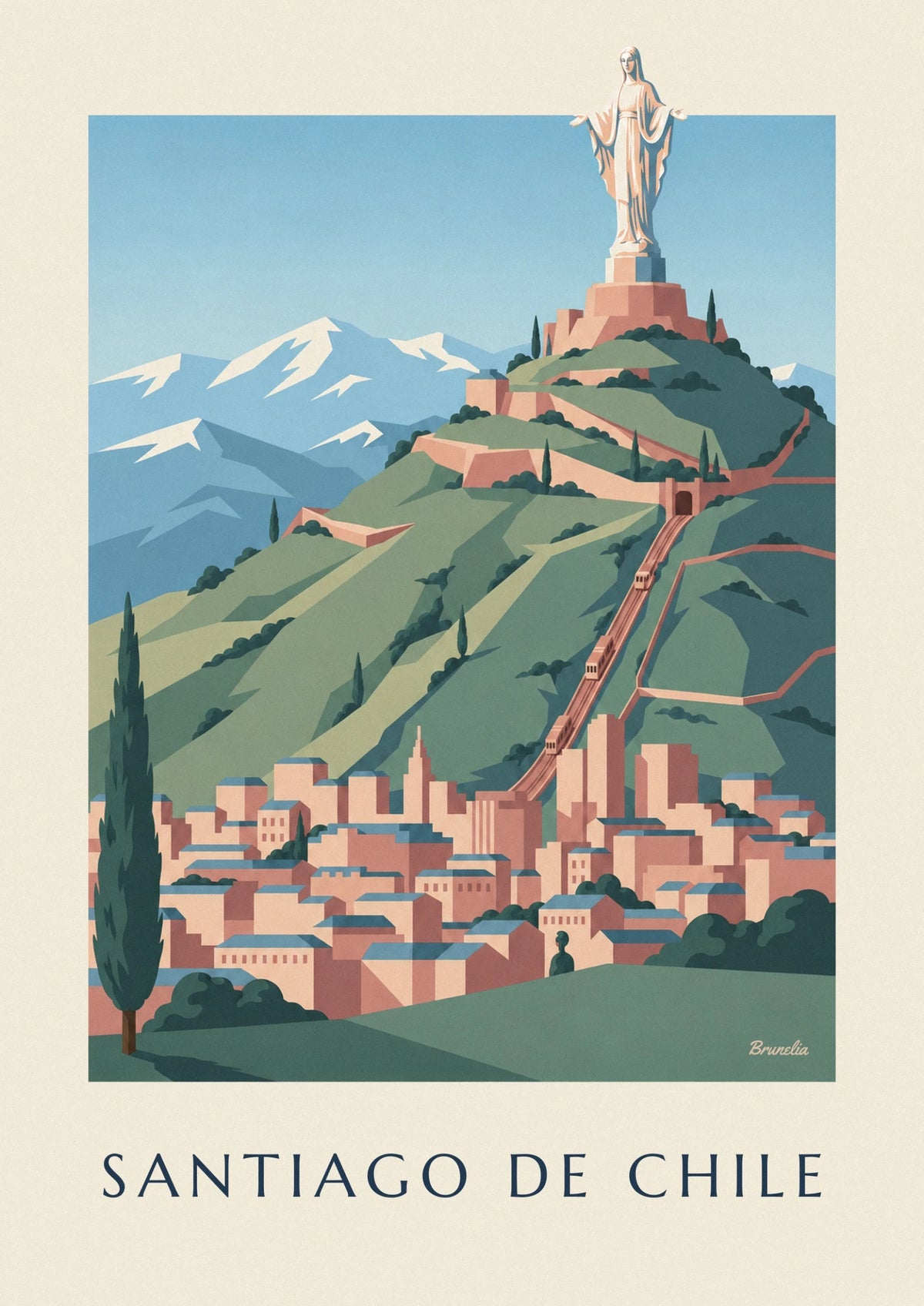 Cerro San Cristóbal in Santiago, Chile poster