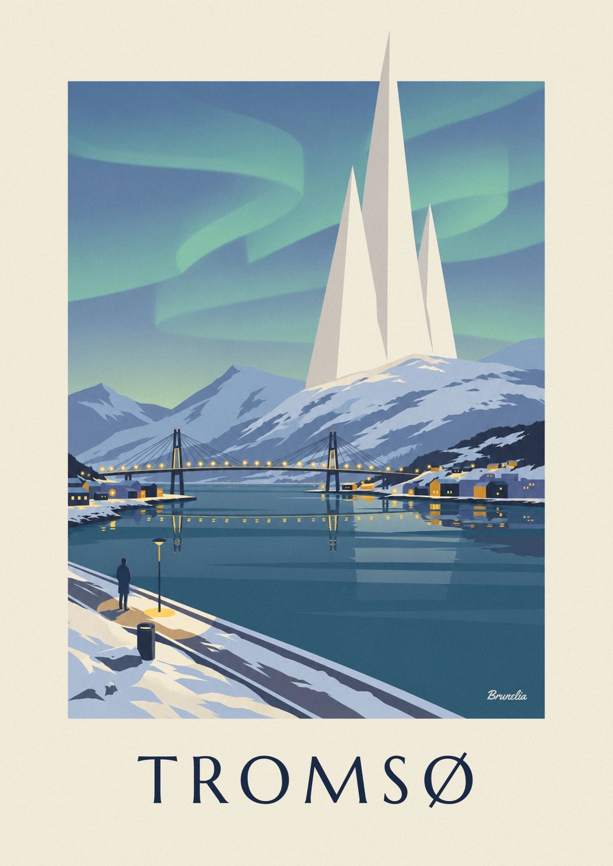 Affiche Tromsø porte de l'Arctique et aurores boréales