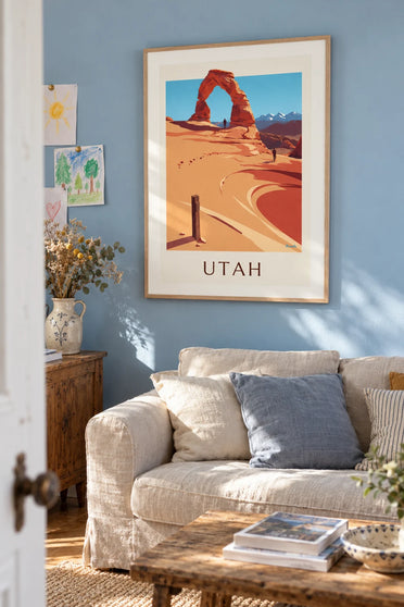 Affiche Delicate Arch dans le désert de l'Utah : encadrée au mur