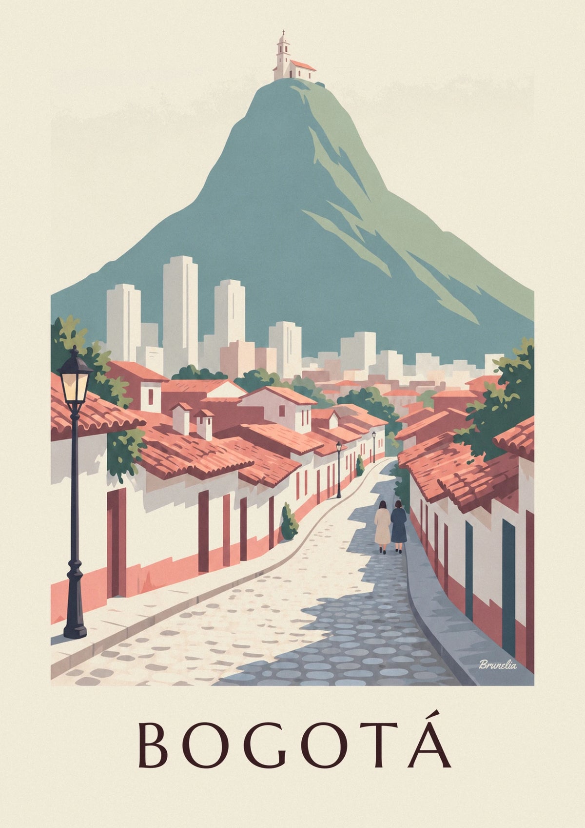 Bogotá, La Candelaria and Monserrate hill Colombia poster