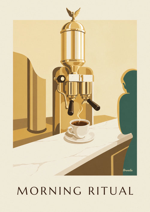 Italian porcelain espresso cup poster: the full poster