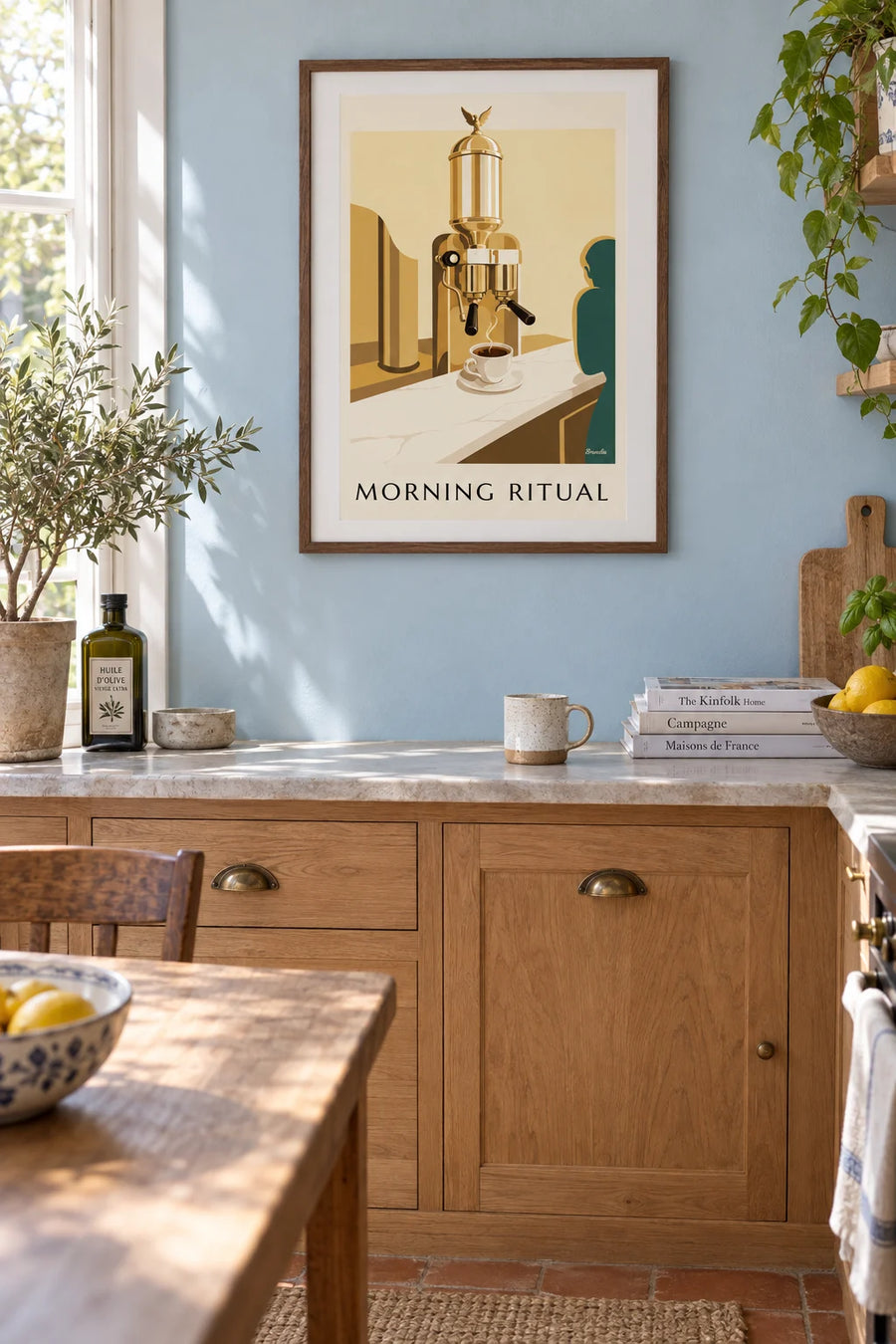 Affiche tasse d'espresso italien en porcelaine : encadrée au mur