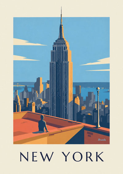 Affiche Empire State Building dominant Manhattan à New York : l'affiche entière